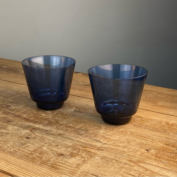 Timo Sarpaneva Iittala i - 106 Linja i Series Short Blue Tumblers Cups Finland - Picture 2 of 16